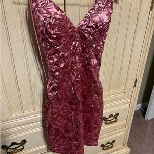 Windsor Rose Sequin Mini Dress